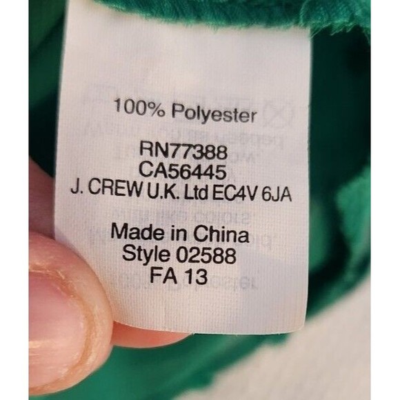 J.Crew Chiffon Textured Swiss Dot Keyhole Sheer‎ Peasant Tops Kelly Green Size S - Picture 8 of 9